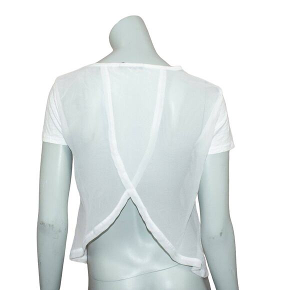 LAMARQUE Sheer crossover back Blouse Shirt White Medium - Picture 2 of 7